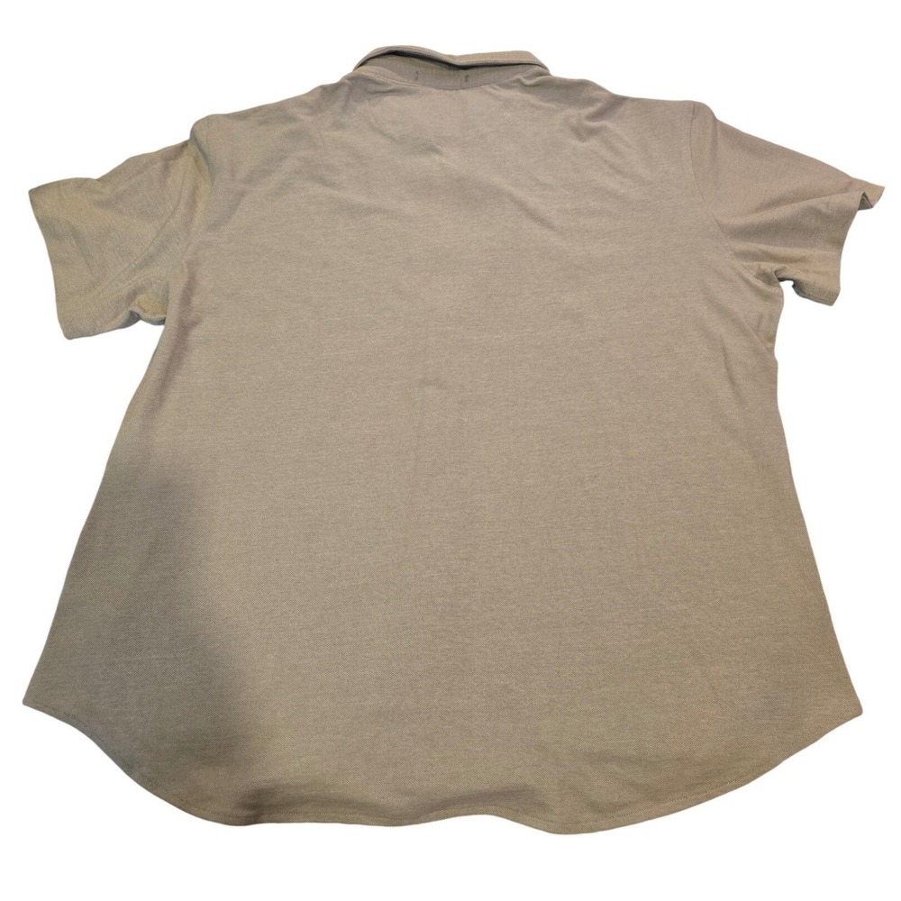 Jachs New York Mens Knit Oxford Shirt Beige Short Sleeve Button Down Size XL - Picture 9 of 9